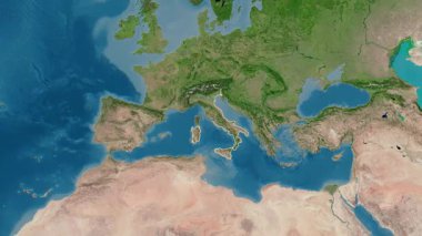 İtalya haritası - süzül. Sınır. Uydu.