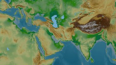 İran haritası - yakınlaştır. Bölgeler. Fiziksel.