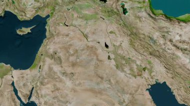 Irak haritası - sür. Bölgeler. Uydu.