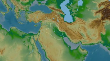 Irak haritası - yakınlaştır. Bölgeler. Fiziksel.
