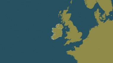 İrlanda haritası - özüt. Bölgeler. Desen.