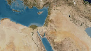 İsrail haritası - özet. Bölgeler. Uydu.