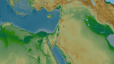 İsrail haritası - özet. Bölgeler. Fiziksel.