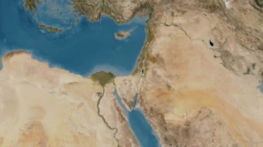 İsrail haritası - süzül. Bölgeler. Uydu.