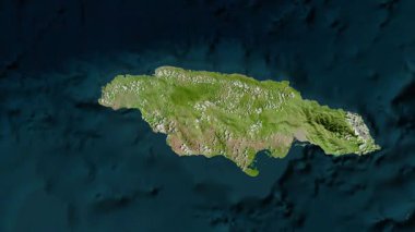 Jamaika haritası - sür. Sınır. Uydu.