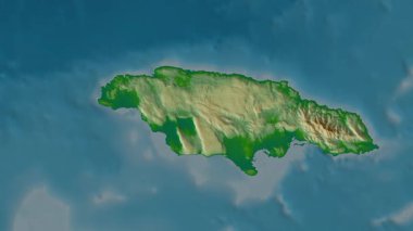 Jamaika haritası - sür. Sınır. Fiziksel.