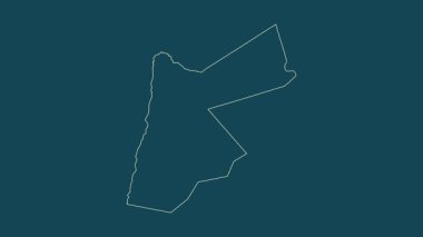 Ürdün haritası - çizgi film. Sınır. Uydu.