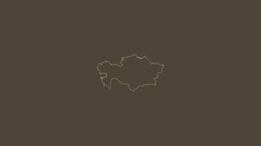 Kazakistan haritası - sağlam. Sınır. Sepya.