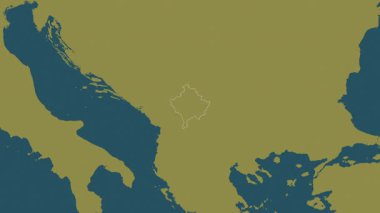 Kosova haritası - yakınlaştır. Sınır. Desen.
