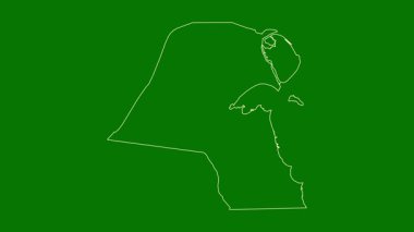 Kuveyt haritası - çizgi film. Sınır. Uydu.