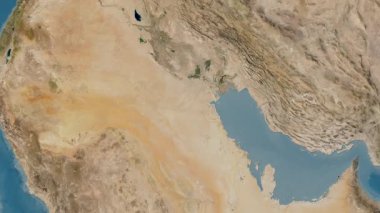 Kuveyt haritası - süzül. Sınır. Uydu.