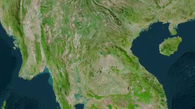 Laos haritası - sür. Sınır. Uydu.