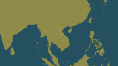 Laos haritası - özet. Sınır. Desen.