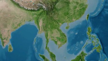 Laos haritası - süzül. Sınır. Uydu.