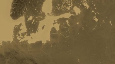 Letonya haritası - süzül. Sınır. Sepya.