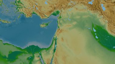 Lübnan haritası - çıkarın. Sınır. Fiziksel.