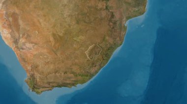 Lesotho haritası - özet. Sınır. Uydu.