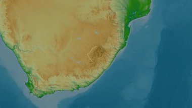 Lesotho haritası - özet. Sınır. Fiziksel.