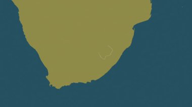 Lesotho haritası - süzül. Sınır. Desen.