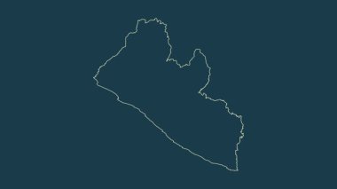 Liberya haritası - çizgi film. Sınır. Fiziksel.