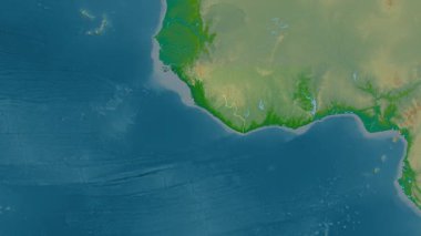 Liberya haritası - süzül. Sınır. Fiziksel.