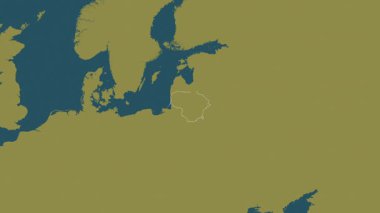 Litvanya haritası - özet. Sınır. Desen.