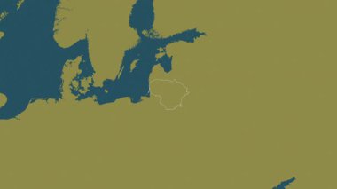 Litvanya haritası - yakınlaştır. Sınır. Desen.