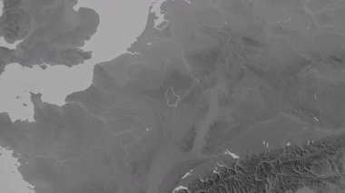 Lüksemburg haritası - çıkarın. Sınır. Gri Tonlama.