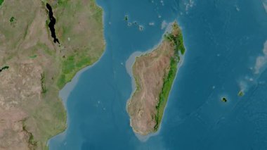 Madagaskar haritası - sür. Sınır. Uydu.