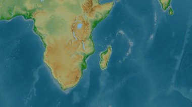 Madagaskar haritası - süzül. Sınır. Fiziksel.