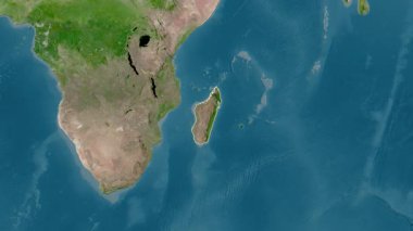 Madagaskar haritası - yakınlaştır. Sınır. Uydu.