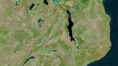 Malawi haritası - sür. Sınır. Uydu.