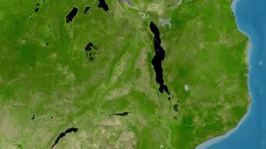 Malawi haritası - sür. Sınır. Uydu.