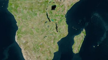 Malawi haritası - süzül. Sınır. Uydu.