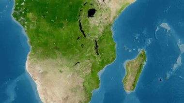 Malawi haritası - süzül. Sınır. Uydu.