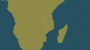 Malawi haritası - yakınlaştır. Sınır. Desen.