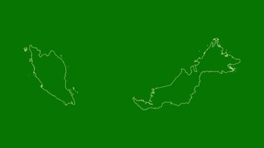 Malezya haritası - çizgi film. Sınır. Uydu.