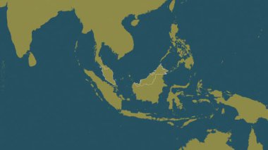 Malezya haritası - çıkarma. Sınır. Şablon. Etiketler