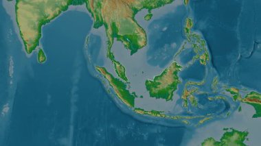 Malezya haritası - süzül. Sınır. Fiziksel.