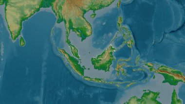 Malezya haritası - yakınlaştır. Sınır. Fiziksel.