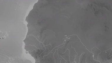 Mali haritası - sür. Sınır. Gri Tonlama.