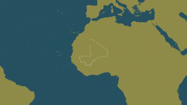 Mali haritası. Sınır. Şablon. Etiketler