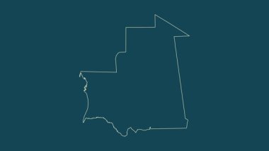 Moritanya haritası - çizgi film. Sınır. Uydu.