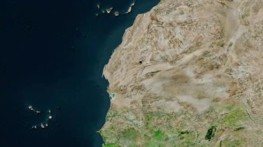 Moritanya haritası - sür. Sınır. Uydu.