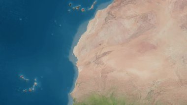 Moritanya haritası - sür. Sınır. Uydu.