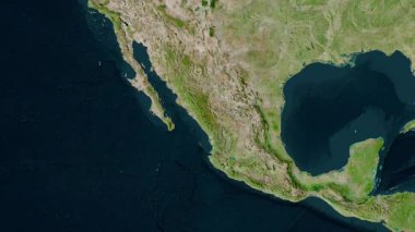 Meksika haritası - sür. Sınır. Uydu.