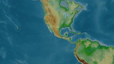 Meksika haritası. Sınır. Fiziksel olarak. Etiketler