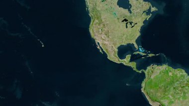 Meksika haritası - süzül. Sınır. Uydu.