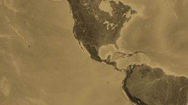 Meksika haritası - yakınlaştır. Sınır. Sepya.