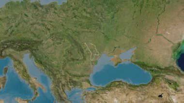 Moldova haritası - çıkarın. Sınır. Uydu.